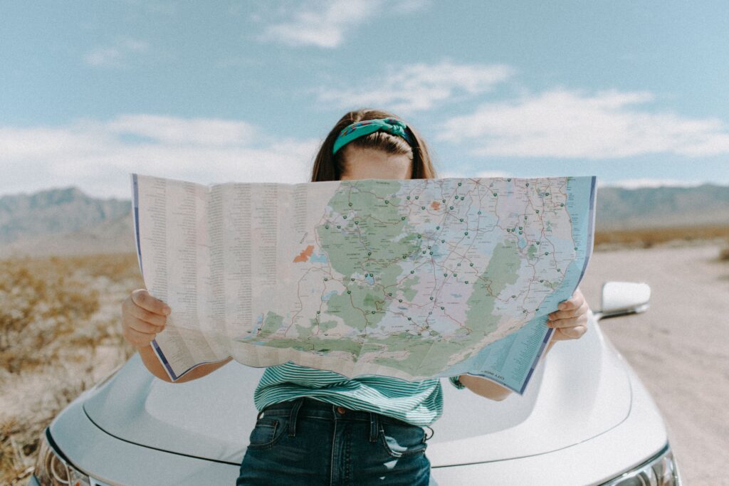 women to travel solo, woman map